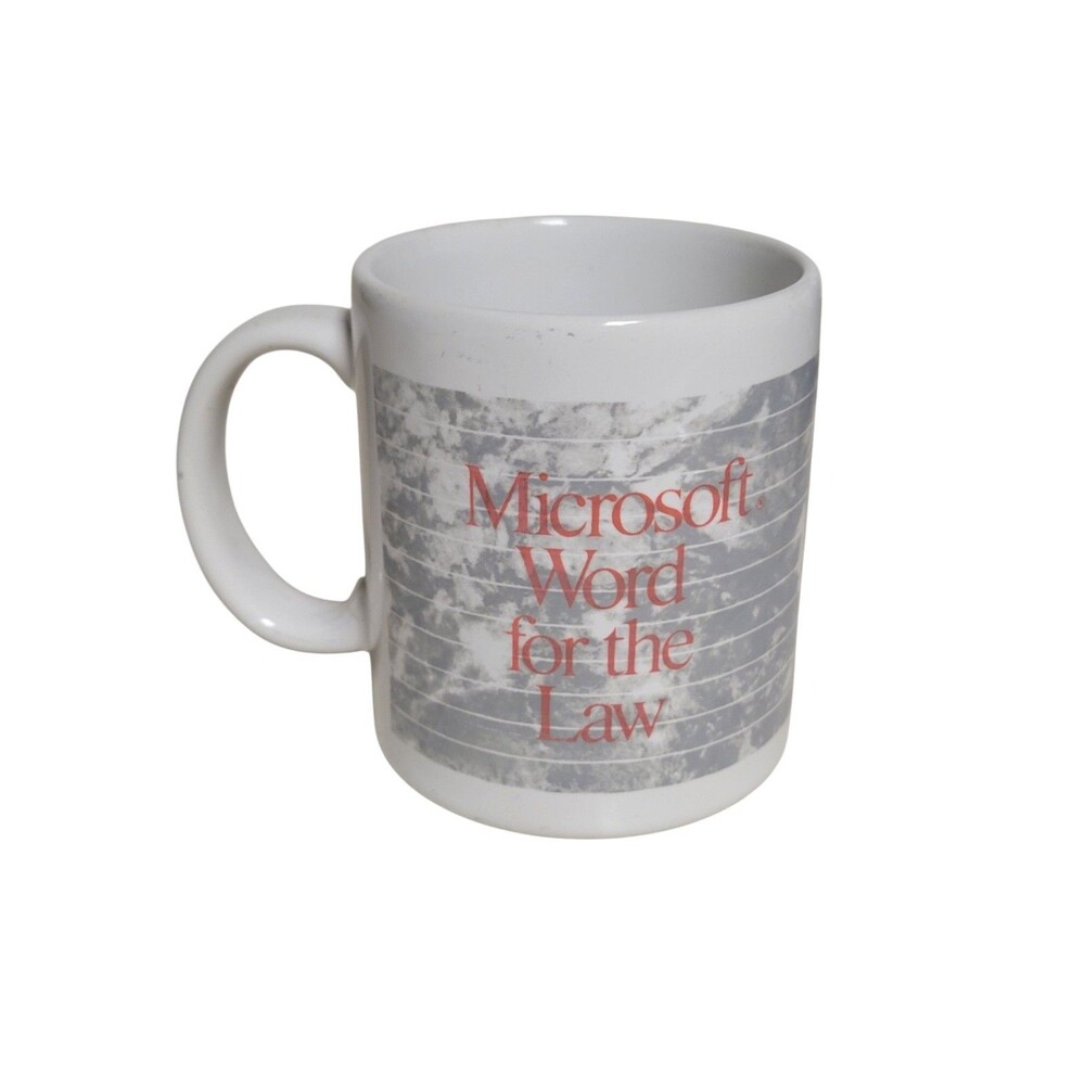 Vintage Microsoft Word For The Law Ceramic Coffee Mug White Classic
